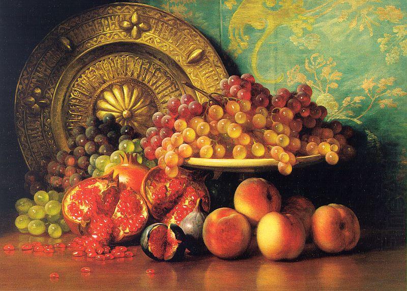 George Henry Hall Figs, Pomegranates, Grapes and Brass Plate china oil painting image